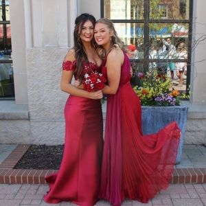 Red Two peice prom dress