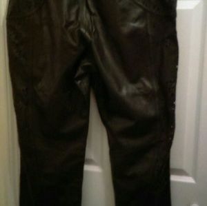 Black leather pants