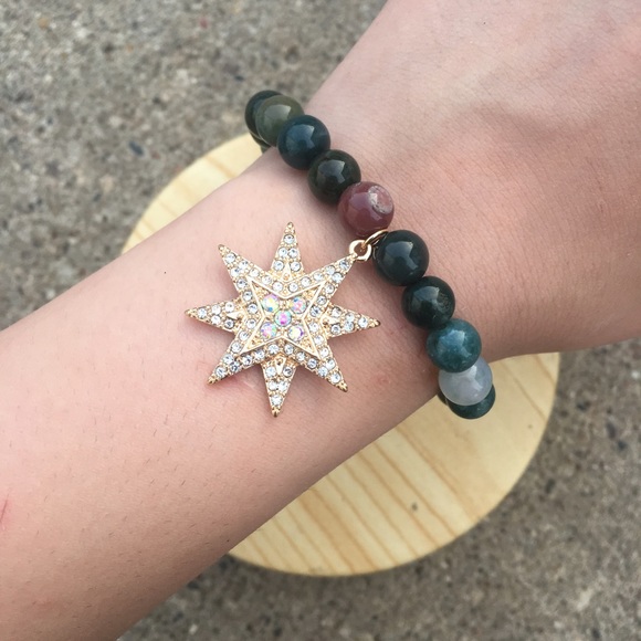 Handmade Fancy Jasper Star Bracelet - Picture 2 of 3