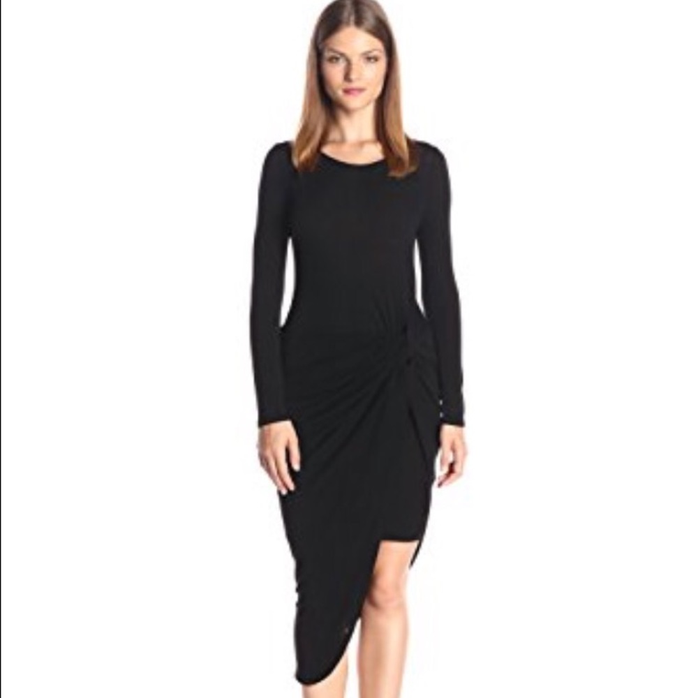 Astr asymmetrical bodycon dress in burgundy size M