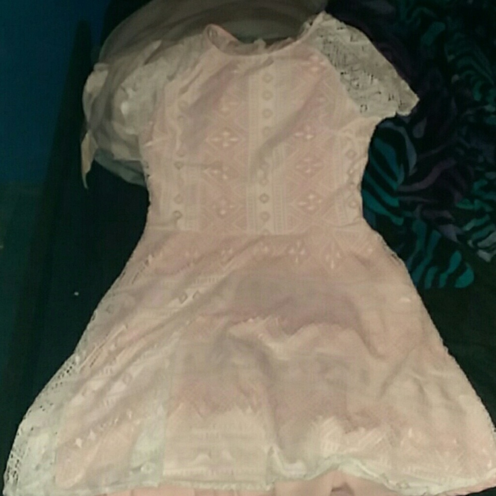 Prink and white dress