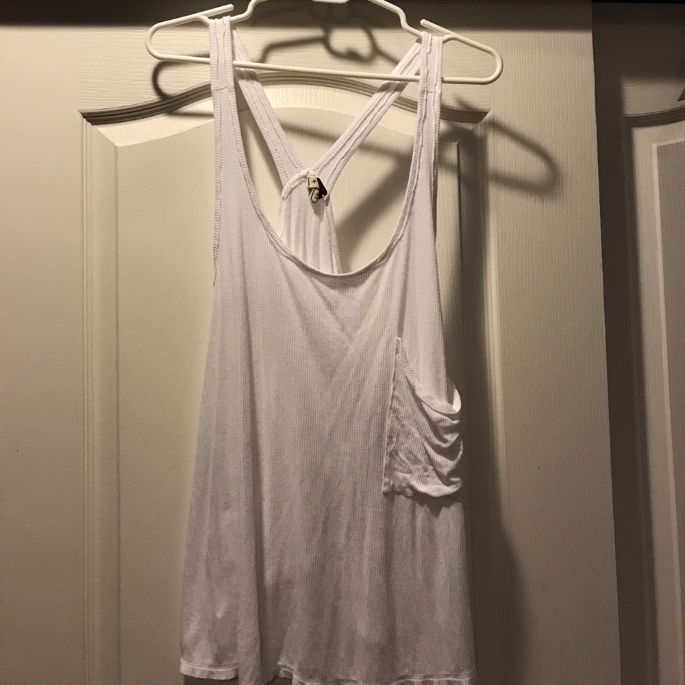 White Free people flowy racer back tank!!