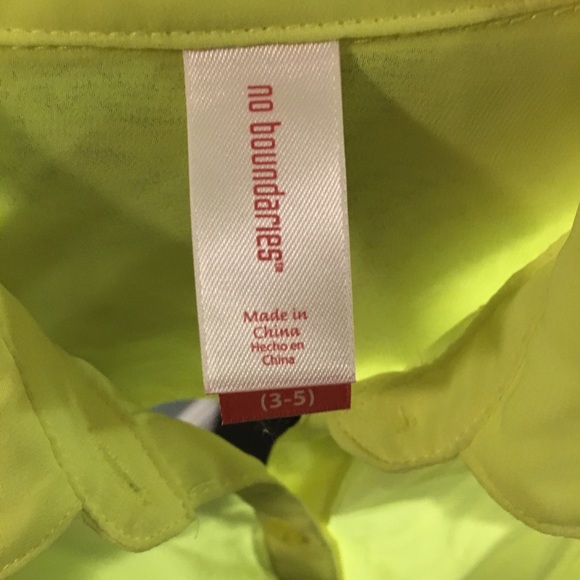 Yellow Long sleeve see-through button up - Picture 4 of 5