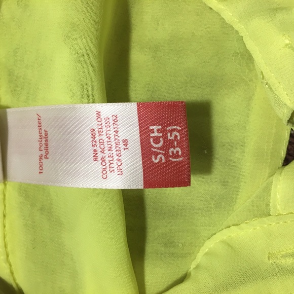 Yellow Long sleeve see-through button up - Picture 5 of 5