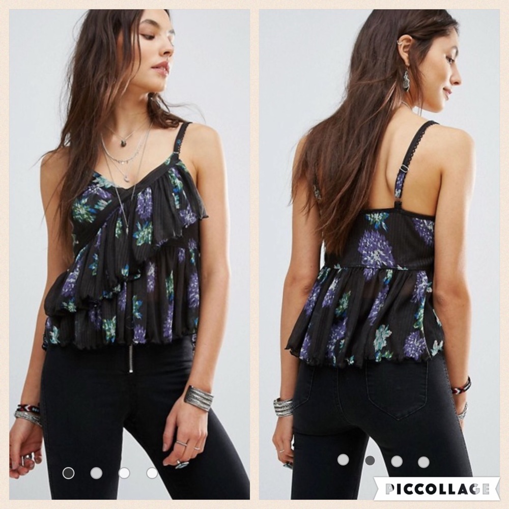 NWT Free people Melbourne Ruffle ribbed tank