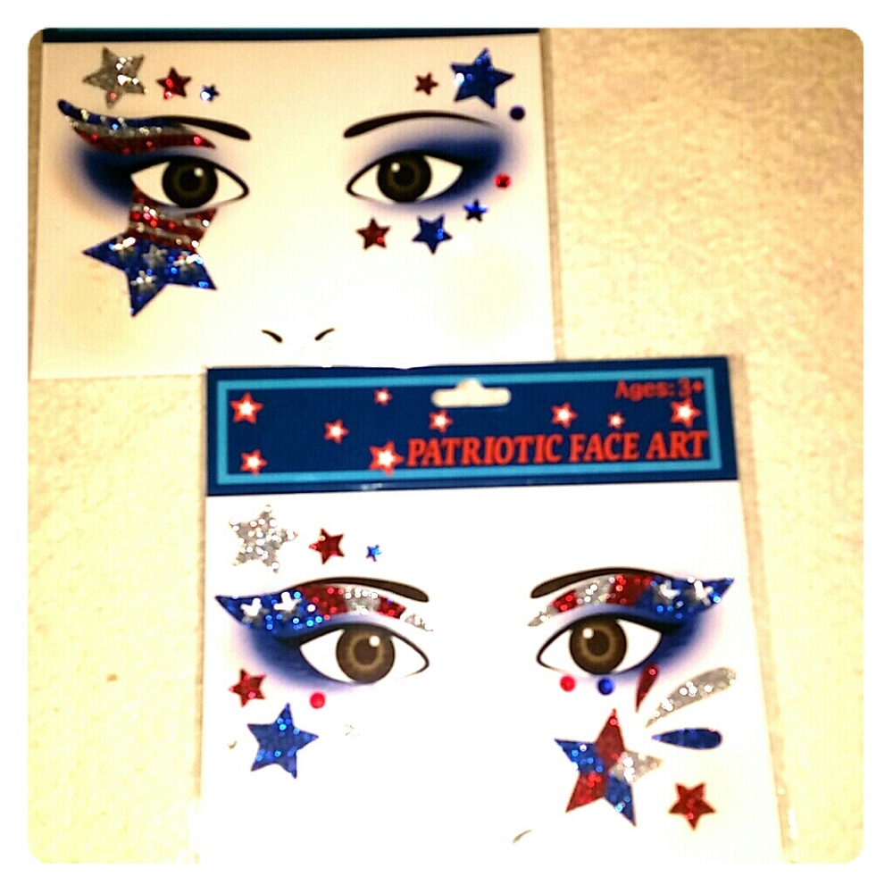 Patriotic Face Art  Set of 2