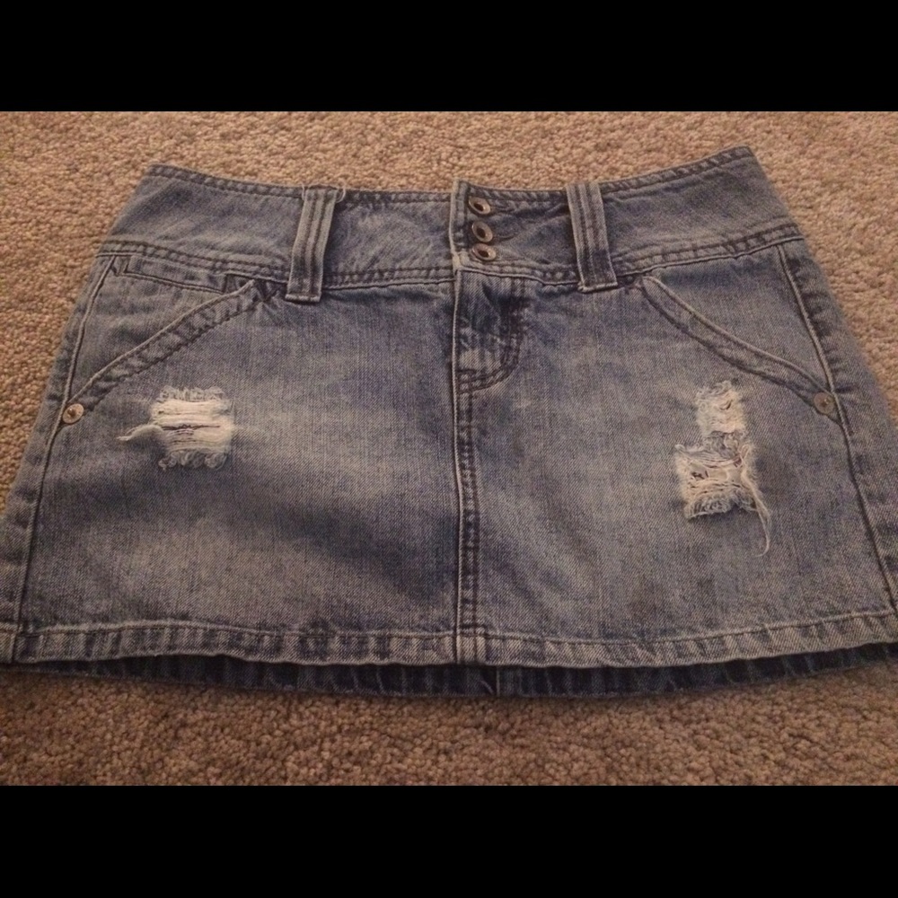 jeans mini skirt