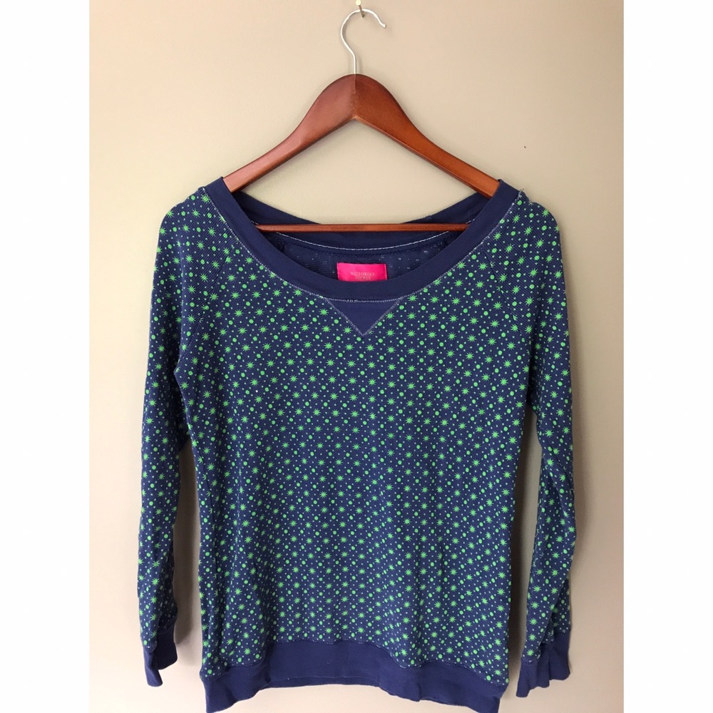 *Victorias Secret* long sleeve blue green VINTAGE