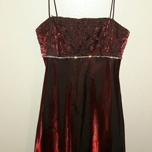 BETSY & ADAM Vintage Burgundy Ball Gown