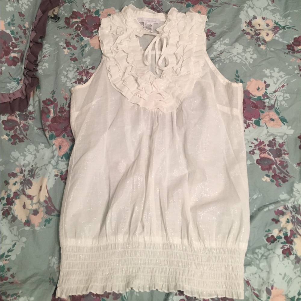 Shimmery white tank