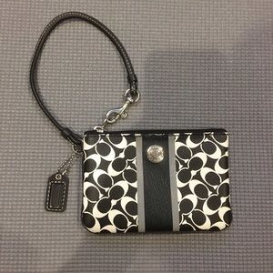 Black and White Coach Wristlet