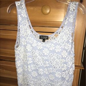 Topshop light blue lace top