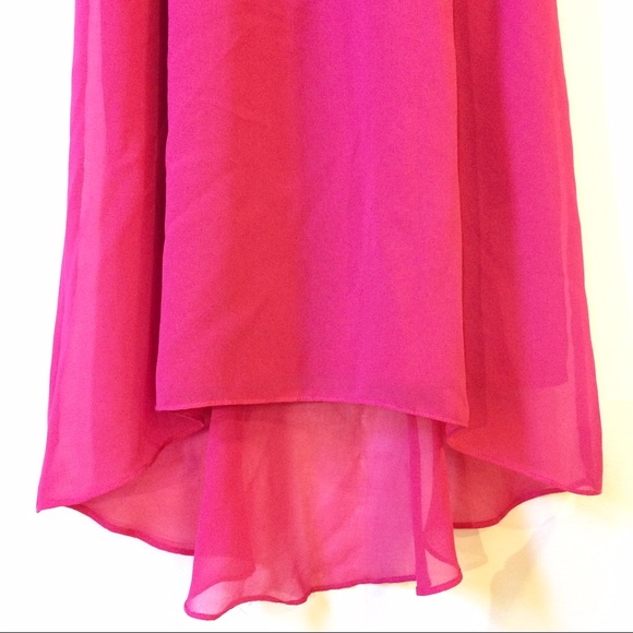 ARYN K. {Anthro} Bright Pink Asymmetric Neck Dress - Picture 4 of 8
