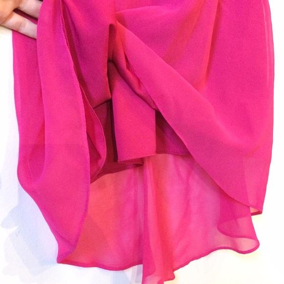 ARYN K. {Anthro} Bright Pink Asymmetric Neck Dress - Picture 5 of 8