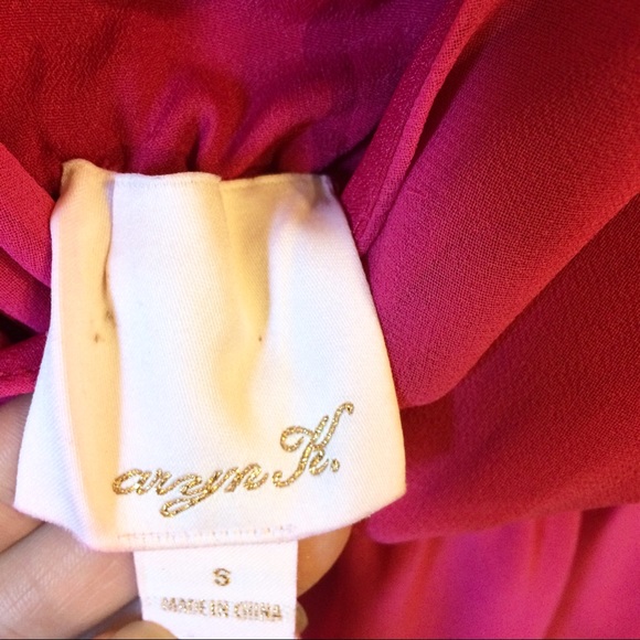 ARYN K. {Anthro} Bright Pink Asymmetric Neck Dress - Picture 7 of 8