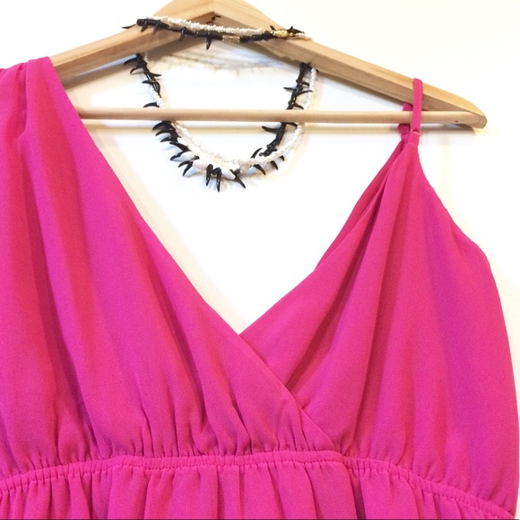 ARYN K. {Anthro} Bright Pink Asymmetric Neck Dress - Picture 8 of 8