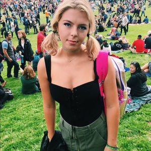 FREE PEOPLE lace up one piece