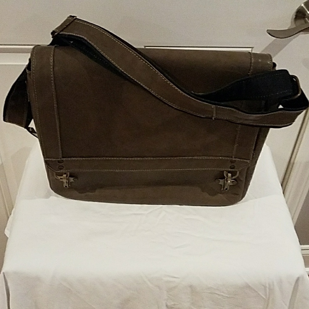Genuine Leather Grey Messenger Bag
