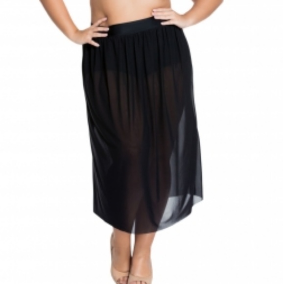 YES 3 pc Plus Size Boho High Waist Bikini Skirt - Picture 3 of 4