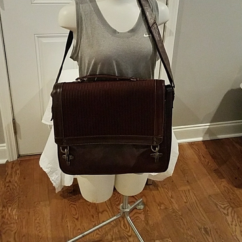 Brown Genuine Leather Messenger Bag