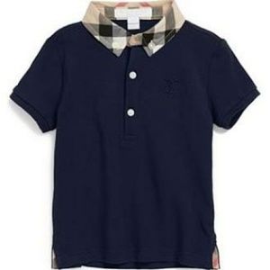 Baby Burberry Polo in Navy Blue