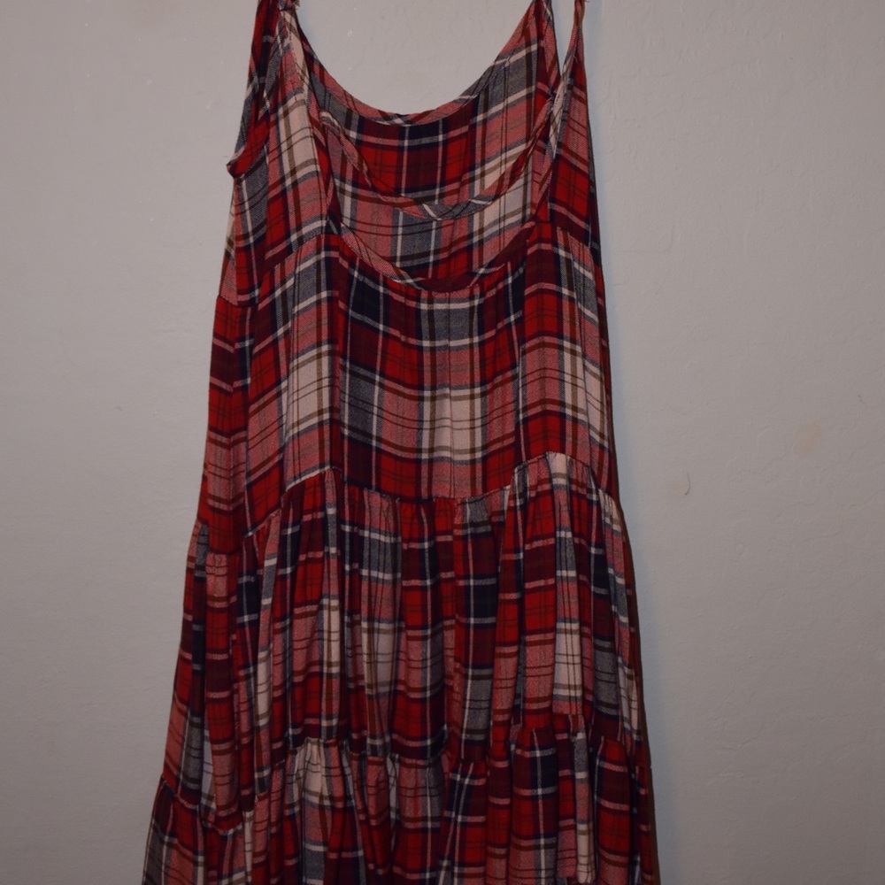 Red plaid dress