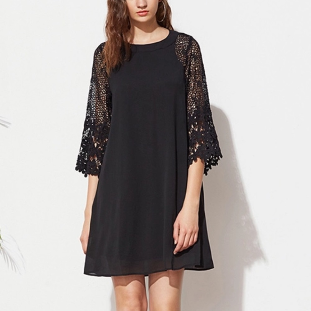 Lace and little black dress soft flowy