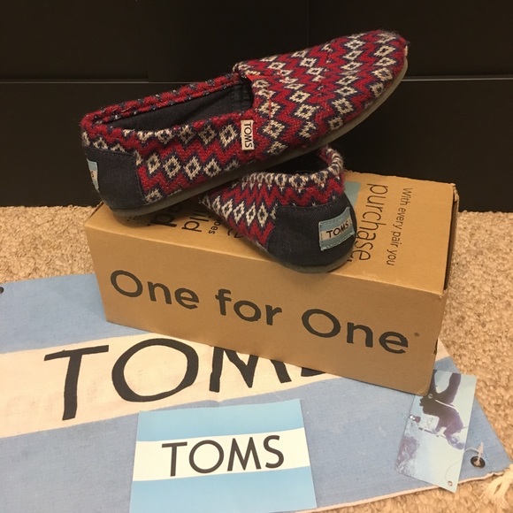 TOMS Classic - Navy Geo Knit - W's 7 - Picture 1 of 6
