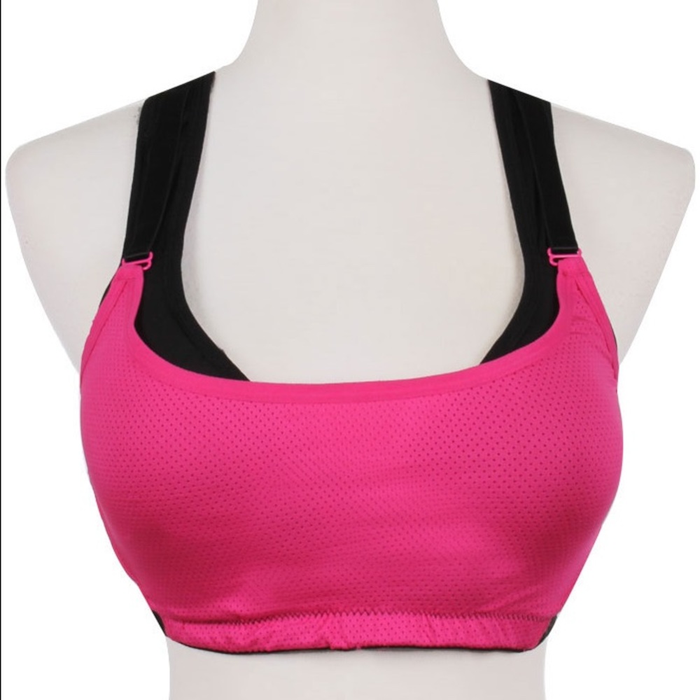 Plus Size 🚴🏻‍♀️ Sport Bra Molded Cups Pink/Black
