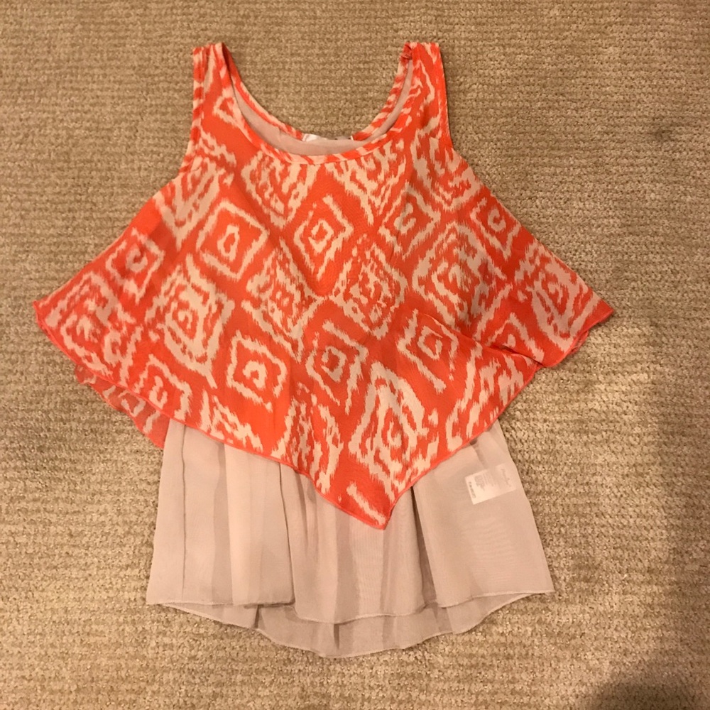 Orange and nude tank top