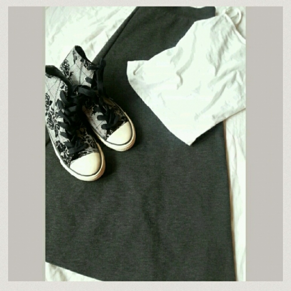 Long Heather Grey Skirt