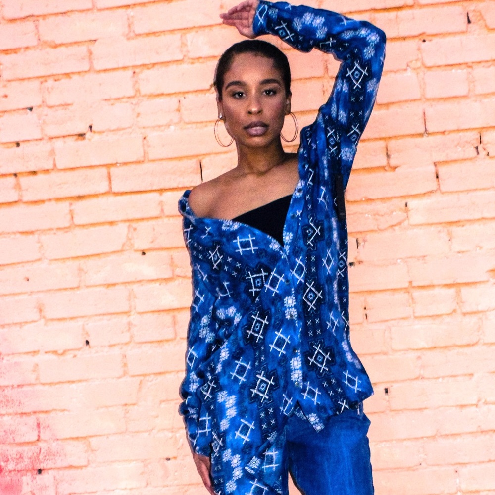 Forever 21 blue long sleeve dress SMALL NWT