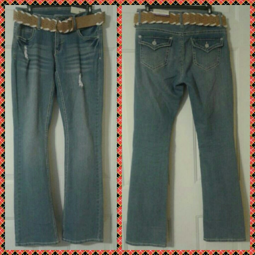 Perfect Faded Glory Belted Bootcut Jeans