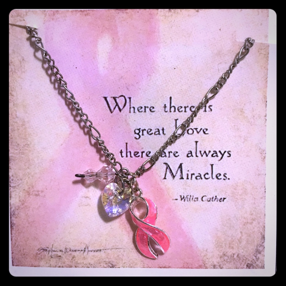 Breast cancer awareness necklace