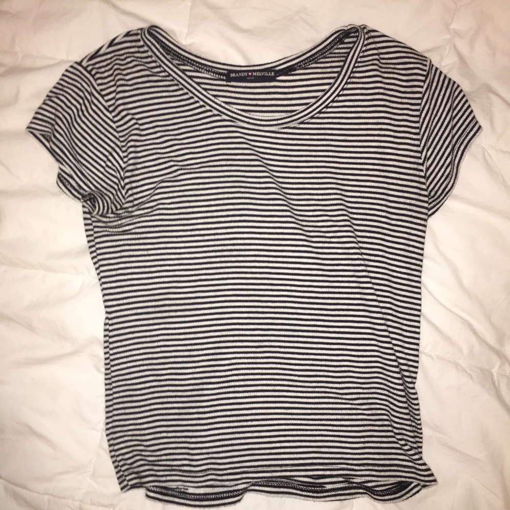 Brandy Melville Striped Mid/Semi-Cropped Top