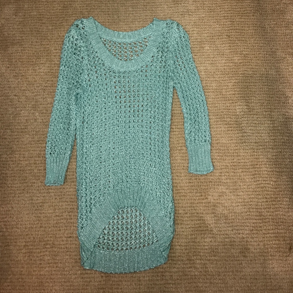 turquoise sweater