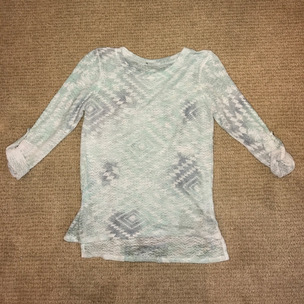 Gray and mint sweater