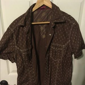 The Original Arizona brown snap button up shirt