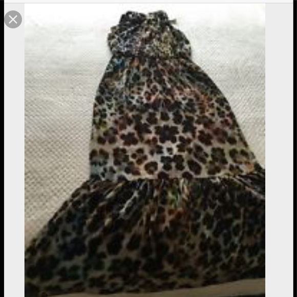 Boston Proper Painted Animal Chain Maxi Dress DR-1 - Picture 4 of 8