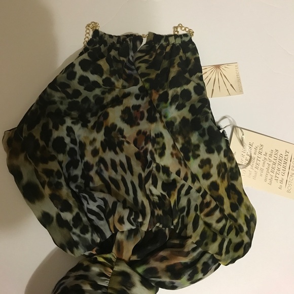 Boston Proper Painted Animal Chain Maxi Dress DR-1 - Picture 5 of 8