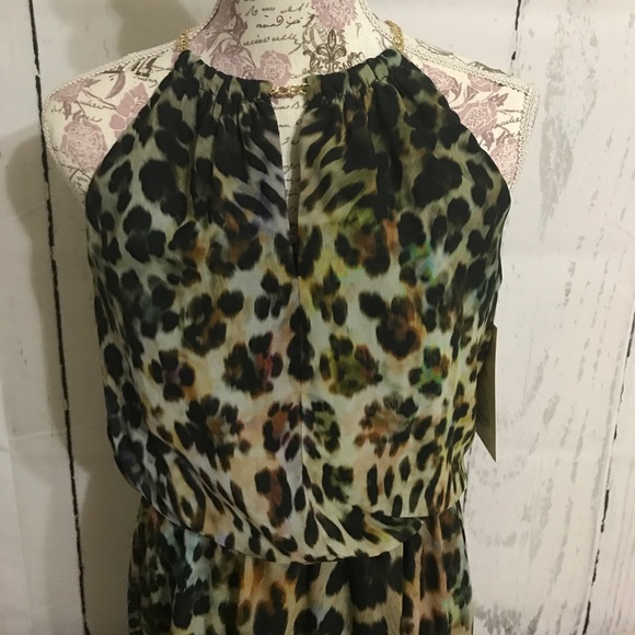 Boston Proper Painted Animal Chain Maxi Dress DR-1 - Picture 7 of 8