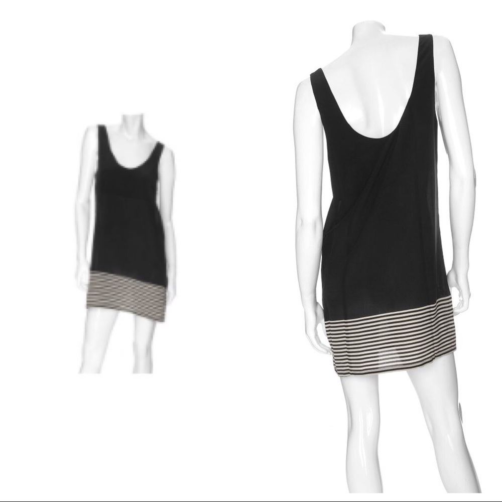 Joie Black BW Bottom Stripe Silk Dress 🖤