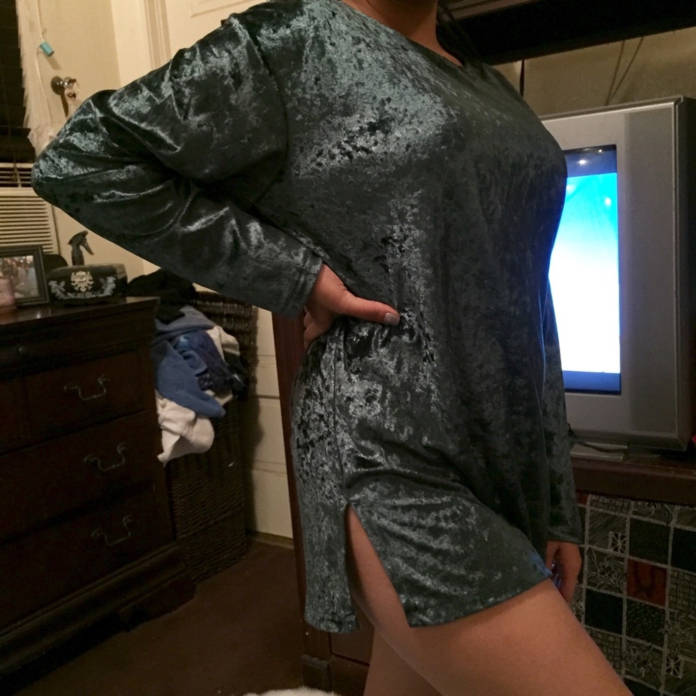 Velvet mini dress/ top/ throw over