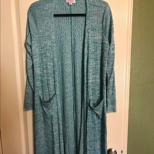 Beautiful Lularoe Sarah - EUC - Turquoise/white