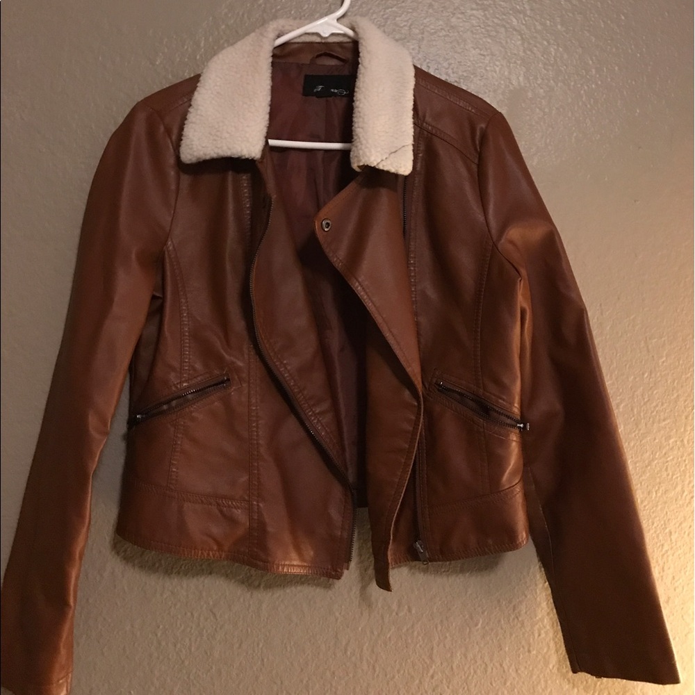 Brown pleather F21 jacket
