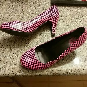 Hot pink and black heels
