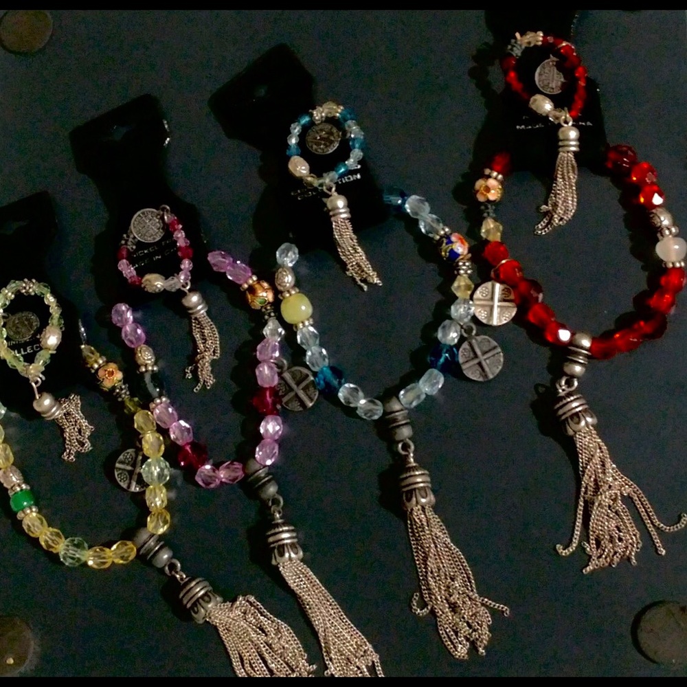 Boho beaded tassel bracelet and ring set!!!