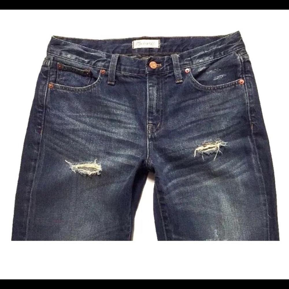 Madewell Boyjean distressed denim jeans 27