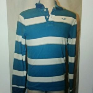 Hollister Long Sleeve Polo Shirt L