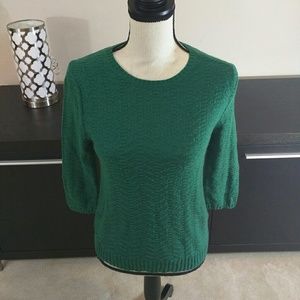 New President Green 3/4 Sleeve Crewneck Top